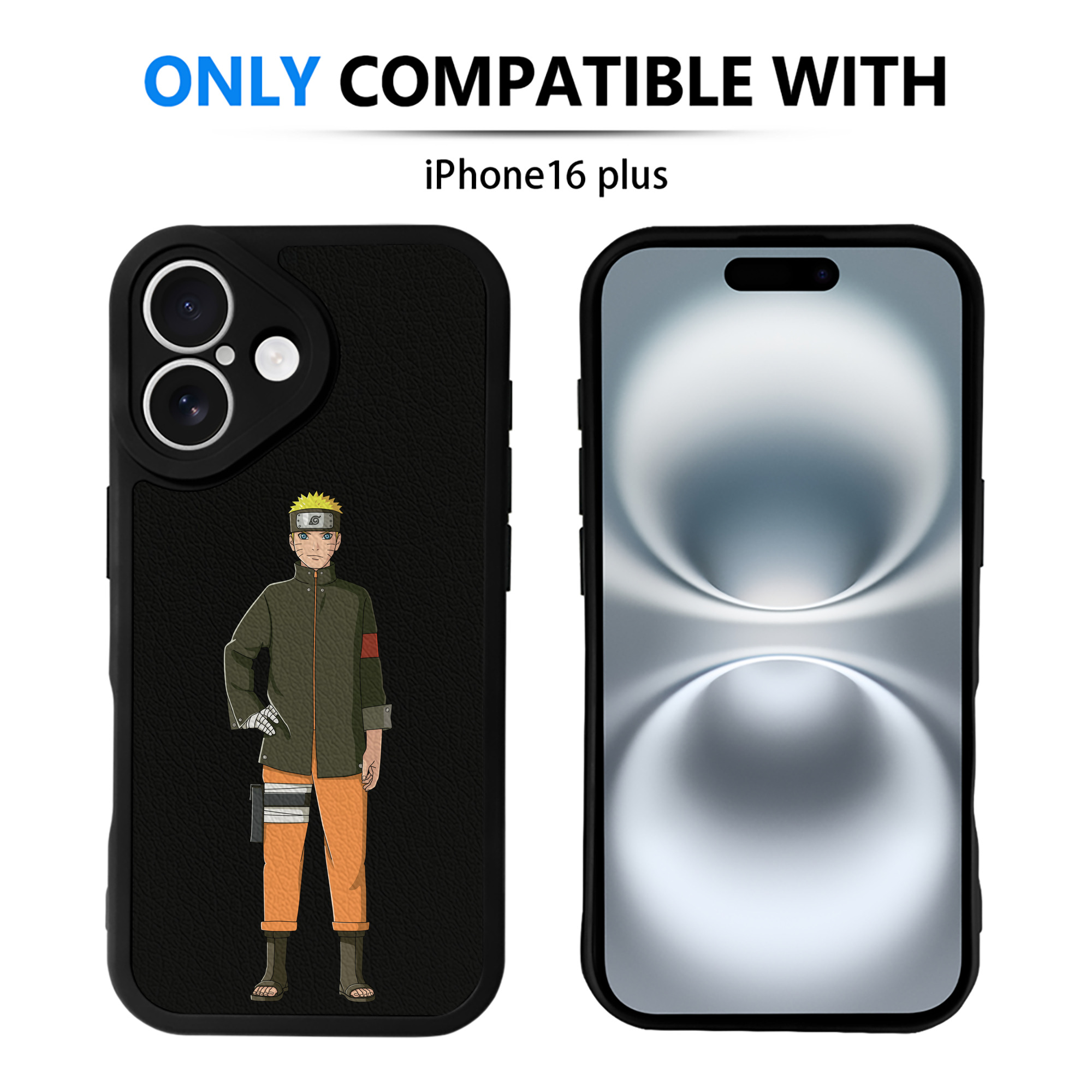 （画像用） NARUTO -ナルト- うずまき ナルト Uzumaki Naruto 【iPhone 16シリーズ対応】シリコンスマホケース（レザー調） 材質：シリコン